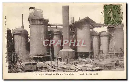 Cartes postales Le Creusot Usines Schneider Hauts fourneaux