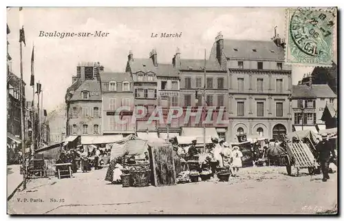 Cartes postales Boulogne sur Mer Le marche