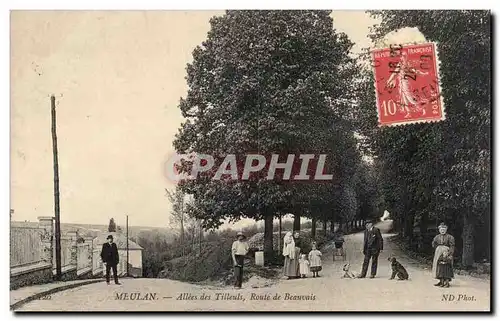 Cartes postales Meulan Allees des Tilleuls Route de Beauvais