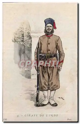 Cartes postales Cipaye de l'Inde Inde India Militaria Uniforme