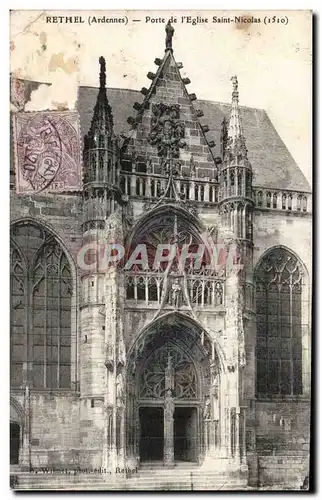 Cartes postales Rethel Porte de l&#39eglise Saint Nicolas