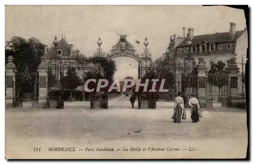 Cartes postales Bordeaux Parc bordelais La grille et l&#39avenue Carnot