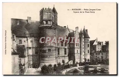 Cartes postales Bourges Palais Jacques Coeur Square de la place Berry