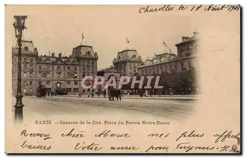 Ansichtskarte AK Paris Caserne de la cite Place du parvis de Notre Dame