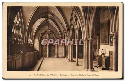 Ansichtskarte AK Rouen Cathedrale Interieur de l&#39ancien cloitre Cour d&#39Albane