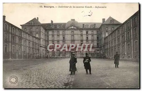 Cartes postales Bourges Interieur de la caserne Conde Infanterie Militaria