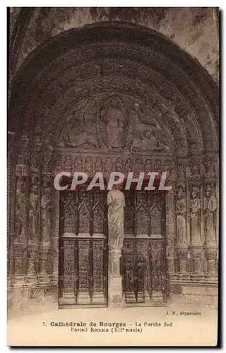 Cartes postales Bourges CAthedrale Porche sud Portal romain
