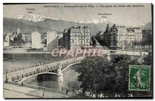 Ansichtskarte AK Grenoble Perspective sur la ville Vue prise du jardin des Dauphins