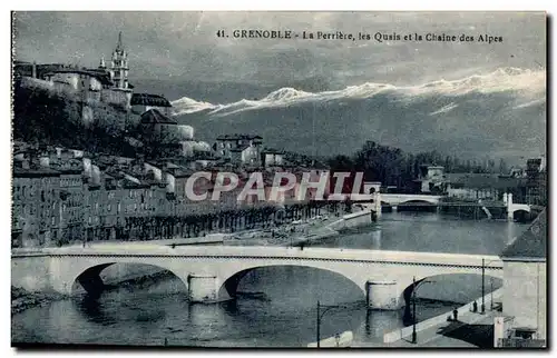 Ansichtskarte AK Grenoble La Perriere Les quais et la chaine des Alpes