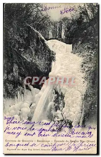 Ansichtskarte AK Environs de Grenoble Sassenage Cascade du gouffre bleu (hiver)