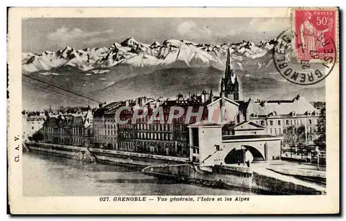 Cartes postales Grenoble Vue generale L&#39Isere et les Alpes