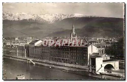 Moderne Karte Grenoble Vue generale et les Alpes