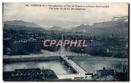 Cartes postales Grenoble Vue generale le pont de France et le cours Saint Andre Vue prise du jardin des Dauphins