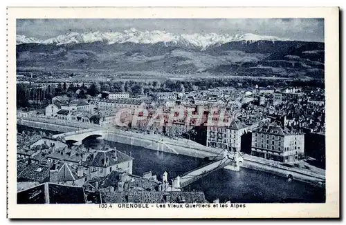 Ansichtskarte AK Grenoble Le vieux quartier et les Alpes