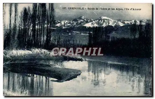 Cartes postales Grenoble Bords de l&#39Isere et les Alpes L&#39ile d&#39amour