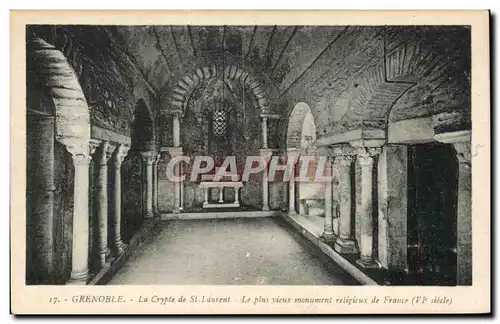 Cartes postales Grenoble La crypte de St laurent Le plus vieux monument religieux de France