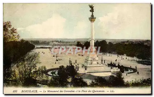 Cartes postales Bordeaux Le monument des Girondins et la place des Quinconces