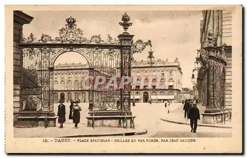 Cartes postales Nancy Place Stanislas GRilles en fer forg e par Jean Lamour