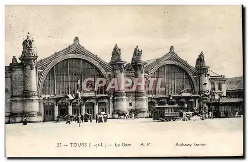 Cartes postales Tours La gare