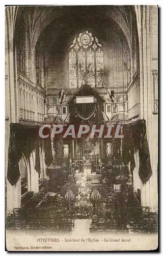 Cartes postales Pithiviers Interieur de l&#39eglise Le grand autel