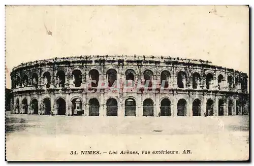 Ansichtskarte AK Nimes Les arenes Vue exterieure