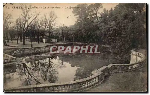 Cartes postales Nimes Jardin de la fontaine La source