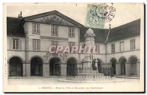 Ansichtskarte AK Beaune Hotel de ville et monument des combattants