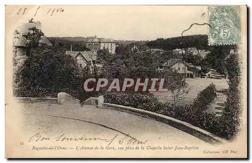 Cartes postales Bagnoles de l&#39Orne L&#39avenue de la gare vue prise de la chapelle Saint Jean Baptiste