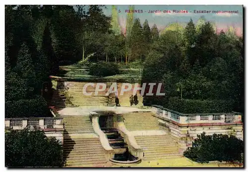 Ansichtskarte AK Rennes Jardin des plantes Escalier monumental