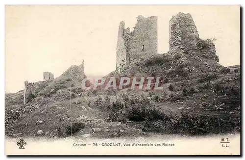 Cartes postales Crozant Vue d'ensemble des ruines
