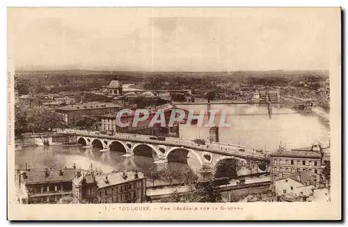 Cartes postales Toulouse Vue generale sur la Garonne