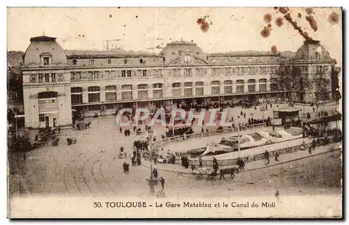 Ansichtskarte AK Toulouse La gare Matabiau et le canal du Midi