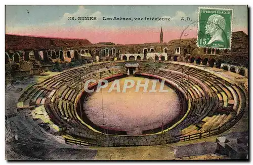 Cartes postales Nimes Les arenes vue interieure