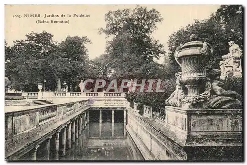 Ansichtskarte AK Nimes Jardins de la fontaine (bains romains)