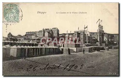 Cartes postales Dieppe Le casino et le vieux chateau