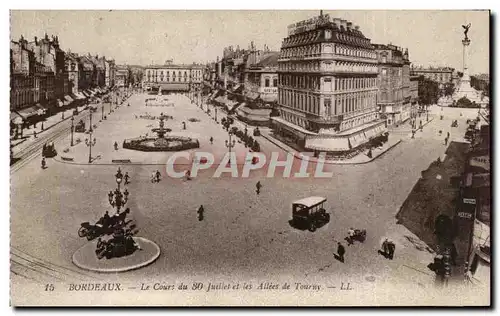 Cartes postales Bordeaux Le cours du Trente Juillet et les allees de Tourny