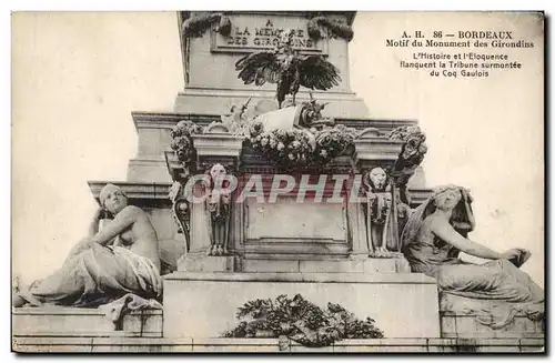 Cartes postales Bordeaux Motif du monument des Girondins