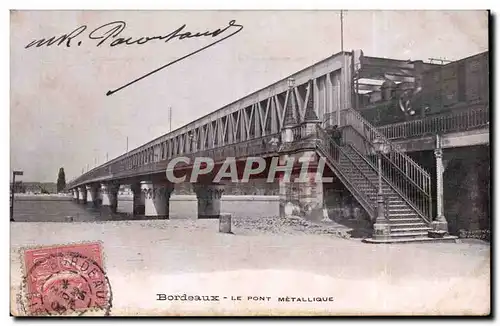 Cartes postales Bordeaux Le pont metallique Train