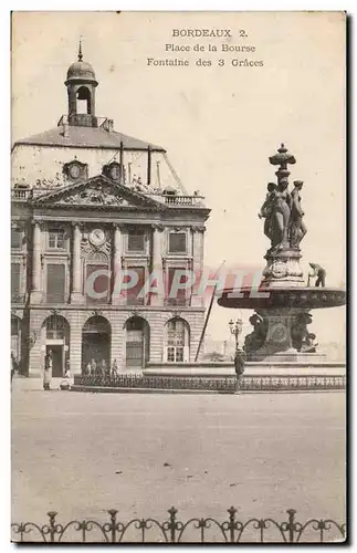 Cartes postales Bordeaux Place de la Bourse Fontaine des 3 graces