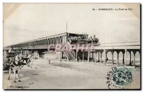 Cartes postales Bordeaux Le pont de fer Train TOP