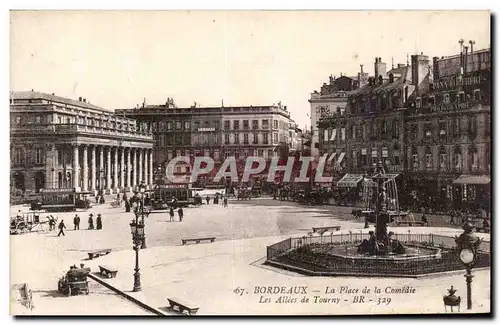 Cartes postales Bordeaux la place de la Comedie Les allees de Tourny