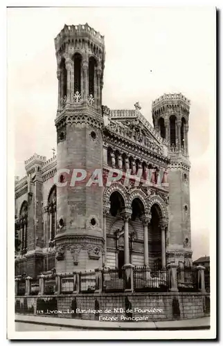 Moderne Karte Lyon la basilique de Notre Dame de Fourviere Entree principale