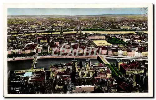 Moderne Karte Lyon Vue generale Saint Jean Bellecour La Saone Le Rhone