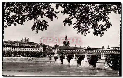 Moderne Karte Lyon Pont de la Guillotiere et le grand hotel Dieu