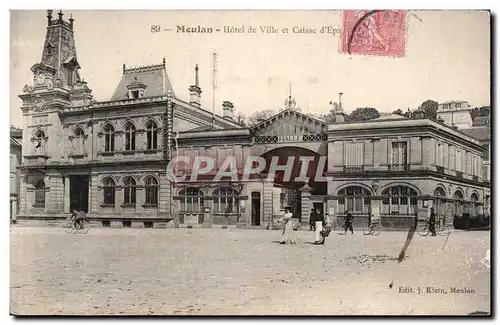 Cartes postales Meulan Hotel de ville et Caisse d Epargne