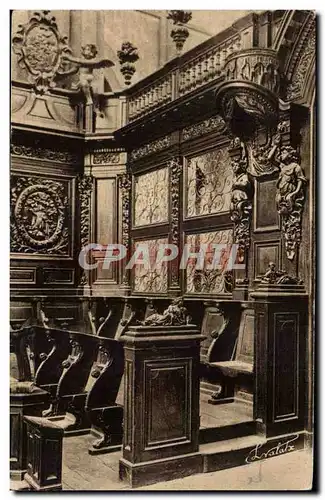 Cartes postales Basilique de St Maximin Stalle prieurale