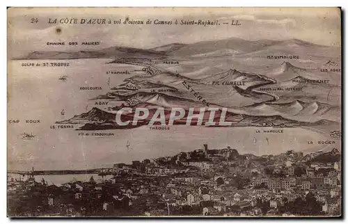 Cartes postales Cote d azur a vol d oiseau de Cannes a St Raphael