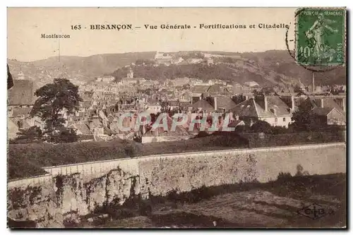 Cartes postales Besancon Vue generale Fortifications et citadelle