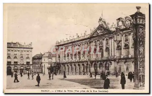 Cartes postales Nancy L hotel de ville (vue prise de la rue Stanislas)