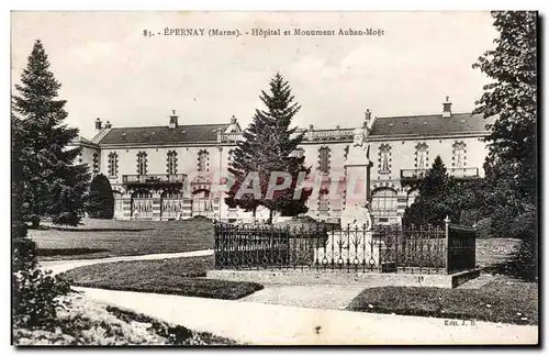 Cartes postales Epernay Hopital et monument Auban Moet